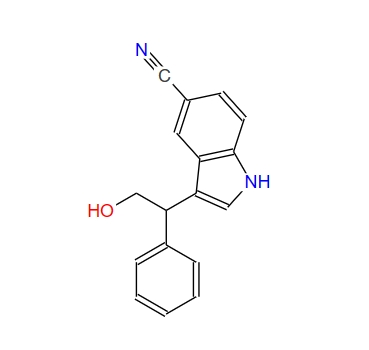 3-(2-hydroxy-1-phenyl-ethyl)-1H-indole-5-carbonitrile,3-(2-hydroxy-1-phenyl-ethyl)-1H-indole-5-carbonitrile
