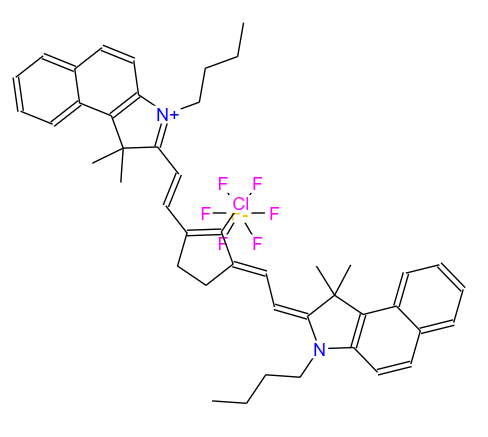 3-丁基-2- [2- [3- [2-(3-丁基-1,3-二氢-1,1-二甲基-2H-苯并[e]吲哚-2-亚烷基)亚乙基] -2-氯 -1-环戊烯-1-基]乙烯基] -1,1-二甲基-1H-苯并[e]六氟磷酸吲哚鎓(1：1),3-Butyl-2-[2-[3-[2-(3-butyl-1,3-dihydro-1,1-dimethyl-2H-benz[e]indol-2-ylidene)ethylidene]-2-chloro-1-cyclopenten-1-yl]ethenyl]-1,1-dimethyl-1H-benz[e]indolium hexafluorophosphate (1:1)