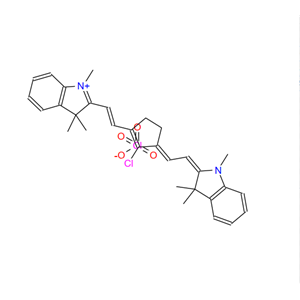 69415-30-1；2-((E)-2-(2-氯-3-[(E)-2-(1,3,3-三甲基-1,3-二氢-2H-吲哚-2-亚基)乙亚基]-1-环戊烯-1-基)乙烯基)-1,3,3-三甲基-3H-吲哚高氯酸盐