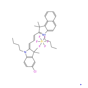 440646-02-6；3-丁基-2-[3-(1-丁基-5-氯-1,3-二氫-3,3-二甲基-2H-吲哚-2-亞基)-1-丙烯-1-基]-1,1-二甲基-1H-苯並[E]吲哚六氟磷酸鹽