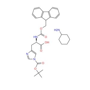 210755-31-0 (2R)-2-(芴甲氧羰基氨基)-3-[1-[(2-甲基丙烷-2-基)氧羰基]咪唑-4-基]丙酸环己胺盐