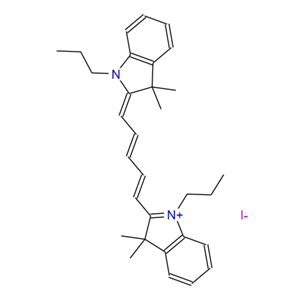 碘化-2-[5-(1,3-二氢-3,3-二甲基-1-丙基-2H-吲哚-2-亚基)-1,3-戊二烯基]-3,3-二甲基-1-丙基-3H-吲哚翁盐,2-[(1E,3E)-5-(3,3-DIMETHYL-1-PROPYL-1,3-DIHYDRO-2H-INDOL-2-YLIDENE)-1,3-PENTADIENYL]-3,3-DIMETHYL-1-PROPYL-3H-INDOLIUM IODIDE