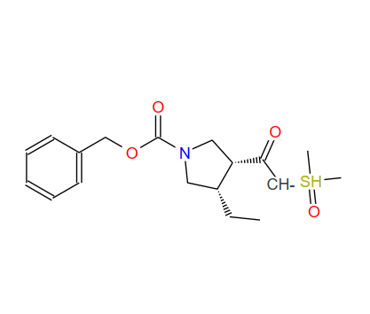 [2-[(3R,4S)-4-乙基-1-[(苯基甲氧基)羰基]-3-吡咯烷基]-2-氧代乙基]二甲基-亚砜内盐,[2-[(3R,4S)-4-ethyl-1-[(phenylmethoxy)carbonyl]-3-pyrrolidinyl]-2-oxoethyl]dimethyl-Sulfoxonium inner salt