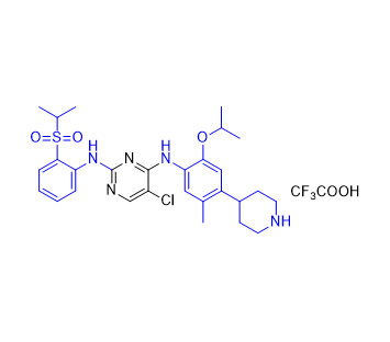 色瑞替尼杂质04,5-chloro-N4-(2-isopropoxy-5-methyl-4-(piperidin-4-yl)phenyl)-N2-(2-(isopropylsulfonyl)phenyl)pyrimidine-2,4-diamine 2,2,2-trifluoroacetate