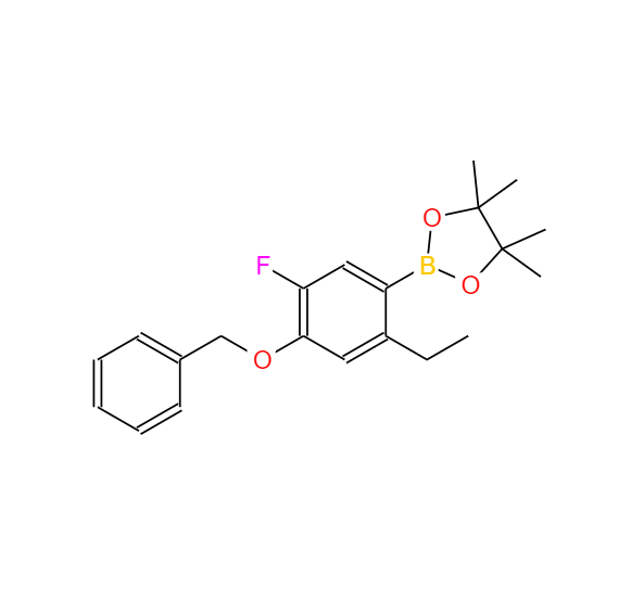 2-(4-(苄氧基)-2-乙基-5-氟苯基)-4,4,5,5-四甲基-1,3,2-二噁硼戊环,2-(4-(benzyloxy)-2-ethyl-5-fluorophenyl)-4,4,5,5-tetramethyl-1,3,2-dioxaborolane(WX192036)