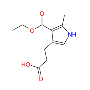 38664-16-3；3-(4-(乙氧基羰基)-5-甲基-1H-吡咯-3-基)丙酸；4-(2-CARBOXY-ETHYL)-2-METHYL-1H-PYRROLE-3-CARBOXYLIC ACID ETHYL ESTER