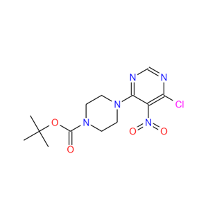 1-BOC-4-(6-氯-5-硝基-4-嘧啶)哌嗪,4-(6-CHLORO-5-NITRO-4-PYRIMIDINYL)-1-PIPERAZINECARBOXYLIC ACID 1,1-DIMETHYLETHYL ESTER
