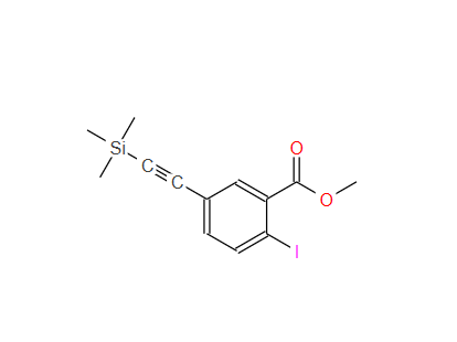 Benzoic acid, 2-iodo-5-[2-(trimethylsilyl)ethynyl]-, methyl ester,Benzoic acid, 2-iodo-5-[2-(trimethylsilyl)ethynyl]-, methyl ester