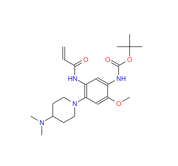 (5-丙烯酰胺基-4-(4-(二甲基氨基)哌啶-1-基)-2-甲氧基苯基)氨基甲酸叔丁酯,tert-butyl N-(4-(4-(dimethylamino)piperidine-1-yl)-2-methoxy-5-(prop-2-enamido)phenyl)carbamate