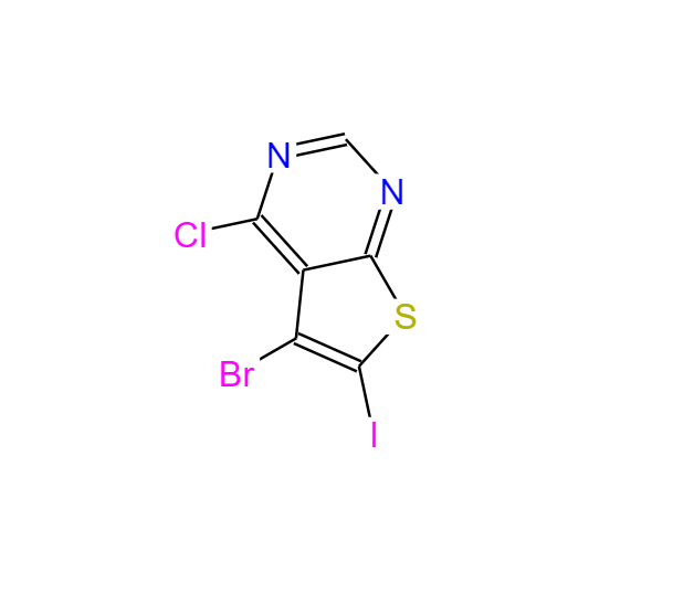 5-溴-4-氯-6-碘代噻吩并[2,3-D]嘧啶,5-bromo-4-chloro-6-iodothieno[2,3-d]pyrimidine
