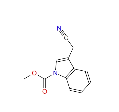 2-(1-methoxycarbonylindol-3-yl)acetonitrile,2-(1-methoxycarbonylindol-3-yl)acetonitrile