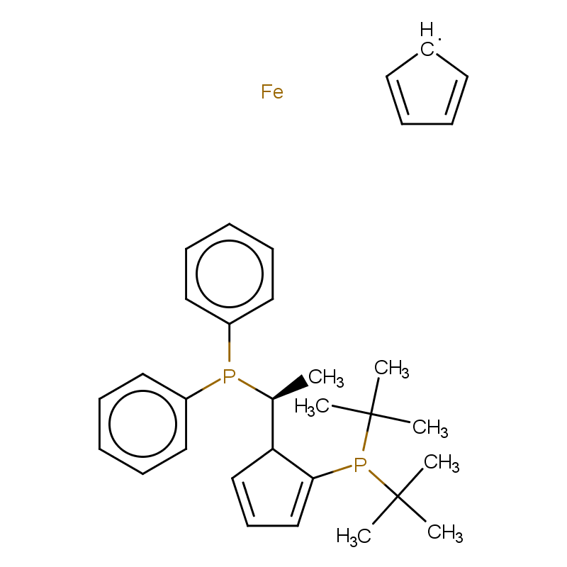 (R)-1-[(SP)-2-(二叔丁基膦)二茂铁]乙基二苯基膦,(R)-1-[(Sp)-2-(Di-t-butylphosphino)ferrocenyl] ethyldiphenylphosphine