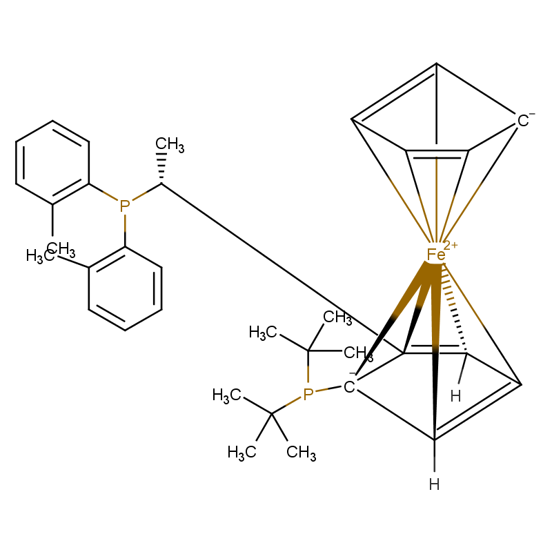 (R)-1-[(SP)-2-(二叔丁基膦)二茂铁基]乙基双(2-甲基苯基)膦,(R)-1-[(SP)-2-(Di-tert-butylphosphino)ferrocenyl]ethylbis(2-methylphenyl)phosphine