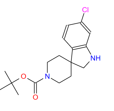 6-氯螺[叔二氢吲哚-3,4'-哌啶]-1'-羧酸叔丁酯,tert-Butyl 6-chloro-1,2-dihydrospiro[indole-3,4'-piperidine]-1'-carboxylate