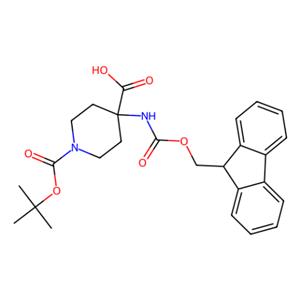 aladdin 阿拉丁 B119051 N-叔丁氧羰基4-(FMOC-氨基)哌啶-4-羧酸 183673-66-7 97%