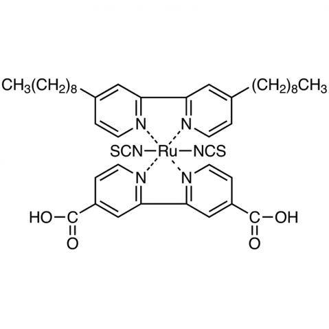 標(biāo)準(zhǔn)Z907染料,cis-Bis(isothiocyanato)(2,2′-bipyridyl-4,4′-dicarboxylato)(4,4′-di-nonyl-2′-bipyridyl)ruthenium(II)