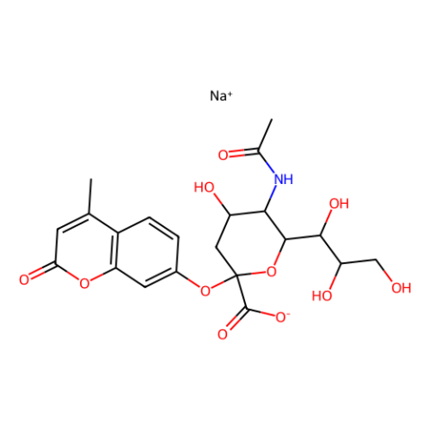 N-乙酰基-2-O-(4-甲基-2-氧代-2H-1-苯并吡喃-7-基)-ALPHA-神经氨酸一钠盐,2′-(4-Methylumbelliferyl)-α-D-N-acetylneuraminic acid sodium salt hydrate