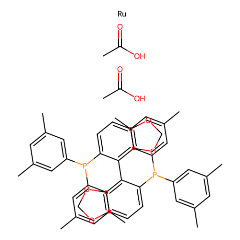 二乙酸根[(S)-(-)-5,5′-双[二(3,5-二甲苯基)膦基]-4,4′-二-1,3-苯并二噁茂]钌(II),Diacetato{(S)-(-)-5,5'-bis[di(3,5-xylyl)phosphino]-4,4'-bi-1,3-benzodioxole}ruthenium(II)