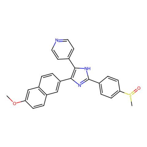 4-(6-甲氧基-2-萘)-2-(4-甲基亚磺酰基苯基)-5-(4-吡啶)-1H-咪唑,Tie2 kinase inhibitor