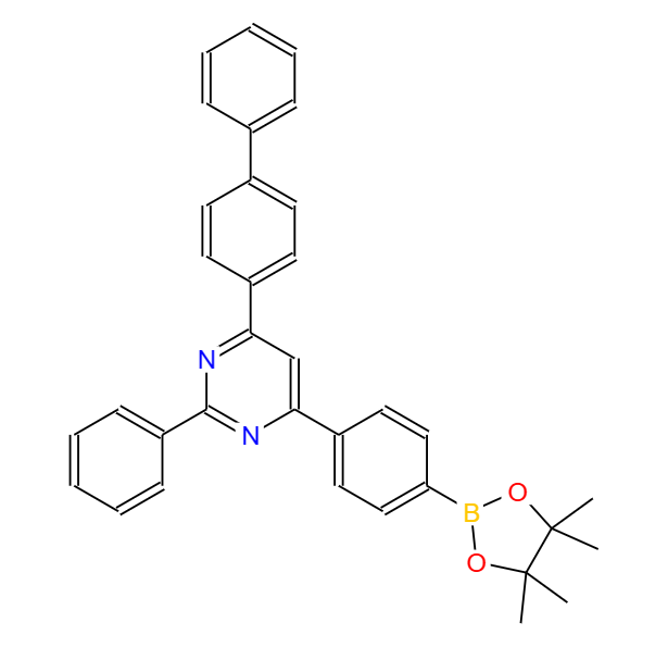 4 - （[1,1'-联苯] -4-基）-2-苯基-6-（4-（4,4,5,5-四甲基-1,3,2-二氧硼杂环戊烷-2-基）苯基）嘧啶