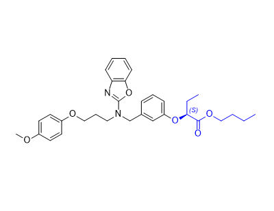 佩玛贝特杂质14,butyl (S)-2-(3-((benzo[d]oxazol-2-yl(3-(4-methoxyphenoxy)propyl) amino)methyl)phenoxy)butanoate