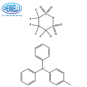 Sulfonium, (4-methylphenyl)diphenyl-, salt with 4,4,5,5,6,6-hexafluorodihydro-4H-1,3,2-dithiazine 1,1,3,3-tetraoxide (1:1),Sulfonium, (4-methylphenyl)diphenyl-, salt with 4,4,5,5,6,6-hexafluorodihydro-4H-1,3,2-dithiazine 1,1,3,3-tetraoxide (1:1)