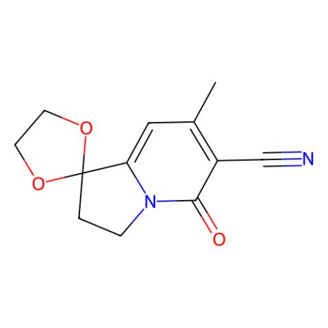 2'，3'-二氫-7'-甲基-5'-氧代螺環(huán)[1,3-二氧戊環(huán)-2,1'（5'H）-吲哚嗪]-6'-腈,2′,3′-Dihydro-7′-methyl-5′-oxo-spiro[1,3-dioxolane-2,1′(5′H)-indolizine]-6′-carbonitrile