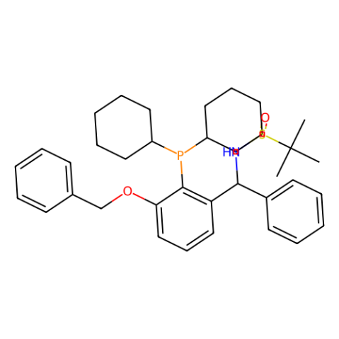 [S(R)]-N-[(S)-[(3-苄氧基-2-(二环己基膦)苯基)苯甲基]-2-叔丁基亚磺酰胺,[S(R)]-N-[(S)-[(3-(Benzyloxy)-2-(dicyclohexylphosphino)phenyl)phenylmethyl]-2-methyl-2-propanesulfinamide