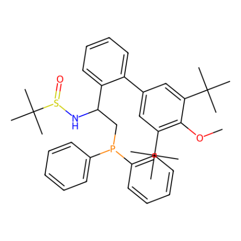 [S（R）]-N-[（1S）-1-[3''，5''-雙（1,1-二甲基乙基）-4''-甲氧基[1,1''-聯(lián)苯]-2-基]-2-（二苯基膦基）乙基]-2-甲基-2-丙烷亞磺酰胺,[S(R)]-N-[(1S)-1-[3'',5''-Bis(1,1-dimethylethyl)-4''-methoxy[1,1''-biphenyl]-2-yl]-2-(diphenylphosphino)ethyl]-2-methyl-2-propanesulfinamide