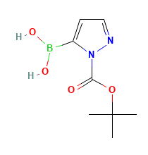 1-BOC-5-吡唑硼酸（含不等量酸酐）,(1-(tert-Butoxycarbonyl)-1H-pyrazol-5-yl)boronic acid（contains varying amounts of Anhydride）