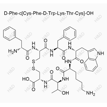 奥曲肽杂质1 [Des-Thr-ol8 ]-OCTR,[Des-Thr-ol8 ]Octreotide acetate