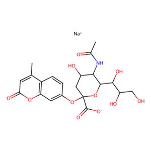 N-乙酰基-2-O-(4-甲基-2-氧代-2H-1-苯并吡喃-7-基)-ALPHA-神经氨酸一钠盐,2′-(4-Methylumbelliferyl)-α-D-N-acetylneuraminic acid sodium salt hydrate