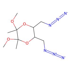 aladdin 阿拉丁 R160876 (2R,3R,5S,6S)-5,6-双(叠氮甲基)-2,3-二甲氧基-2,3-二甲基-1,4-二氧己环 832117-79-0 97%