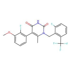 aladdin 阿拉丁 F586440 5-(2-氟-3-甲氧基苯基)-1-(2-氟-6-(三氟甲基)苄基)-6-甲基嘧啶-2,4(1H,3H)-二酮 1150560-59-0 97%