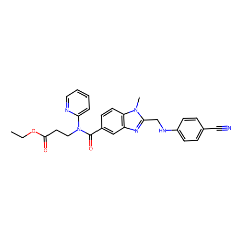 乙基 3-(2-(((4-氰基苯基)胺)甲基)-1-甲基-N-(吡啶-2-基)-1H-苯并[d]咪唑-5-羰氨基)丙酸酯,Ethyl 3-(2-(((4-cyanophenyl)amino)methyl)-1-methyl-N-(pyridin-2-yl)-1H-benzo[d]imidazole-5-carboxamido)propanoate