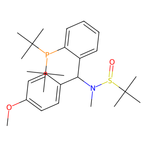 [S(R)]-N-[(S)-(4-甲氧基苯基)[2-(二叔丁基膦)苯基]甲基]-N-甲基-2-叔丁基亚磺酰胺,[S(R)]-N-[(S)-(4-Methoxyphenyl)[2-(di-tert-butylphosphino)phenyl]methyl]-N,2-dimethyl-2-propanesulfinamide