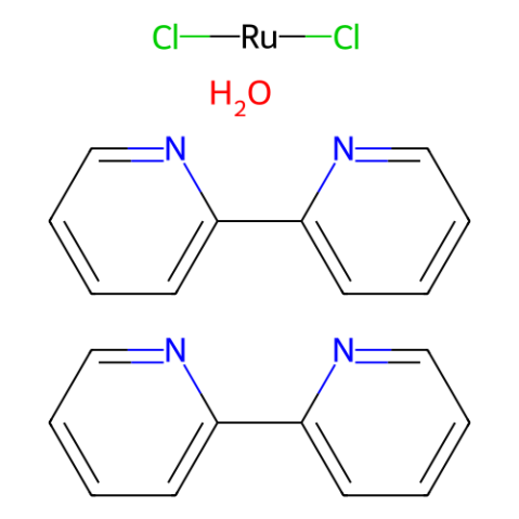 顺式-双(2,2'-联吡啶)二氯钌(II)水合物,cis-Bis(2,2′-bipyridine)dichlororuthenium(II) hydrate