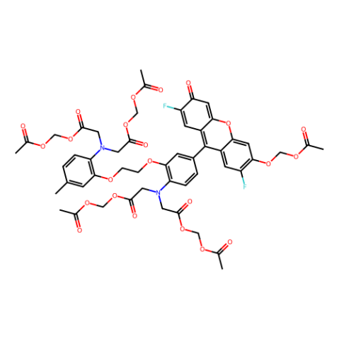 钙荧光探针Fluo-4, AM,1-[2-Amino-5-(2,7-difluoro-6-hydroxy-3-oxo-9-xanthenyl)phenoxy]-2-(2-amino-5-methylphenoxy)ethane-N,N,N',N'-tetraacetic acid, pentaacetoxymethyl ester