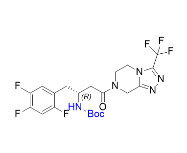 西格列汀杂质03,tert-butyl (R)-(4-oxo-4-(3-(trifluoromethyl)-5,6-dihydro-[1,2,4] triazolo[4,3-a]pyrazin-7(8H)-yl)-1-(2,4,5-trifluorophenyl)butan- 2-yl)carbamate