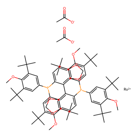 二乙酸基{（S）-（+）-5,5'-双[二（3,5-二-叔-丁基-4-甲氧基苯基）膦基]-4,4'-双-1,3-苯并间二氧杂环戊烯}钌（II）,Diacetato{(S)-(+)-5,5''-bis[di(3,5-di-t-butyl-4-methoxyphenyl)phosphino]-4,4''-bi-1,3-benzodioxole}ruthenium(II) Ru(OAc)2[(S)-dtbm-segphos?]