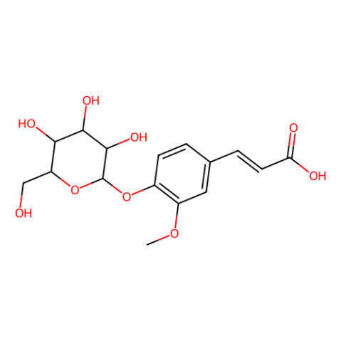 (E)-4-羟基-3-甲氧基肉桂酸4-O-β-D-吡喃葡萄糖苷,(E)-4-Hydroxy-3-methoxycinnamic acid 4-O-β-D-glucopyranoside