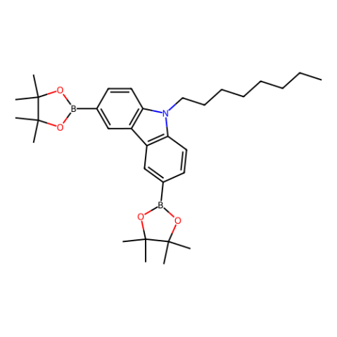 9-正辛基-3,6-双(4,4,5,5-四甲基-1,3,2-二氧杂环戊硼烷-2-基)-9H-咔唑,9-n-Octyl-3,6-bis(4,4,5,5-tetramethyl-1,3,2-dioxaborolan-2-yl)-9H-carbazole