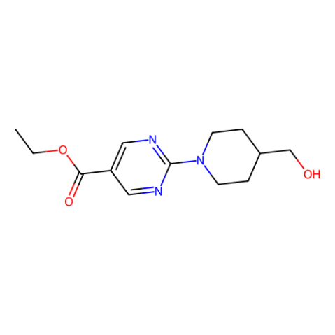 2-(4-羟甲基哌啶-1-基)嘧啶-5-甲酸乙酯,Ethyl 2-(4-(hydroxymethyl)piperidin-1-yl)pyrimidine-5-carboxylate