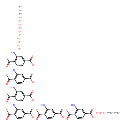 六聚[μ-(2-氨基-1,4-苯二甲酸)][四-μ-羟基-八-μ-羰基八钛],NH2-MIL-125(Ti),Hexakis[μ-(2-amino-1,4-benzenedicarboxylato)][tetra-μ-hydroxyocta-μ-oxooctatitanium], NH2-MIL-125(Ti)
