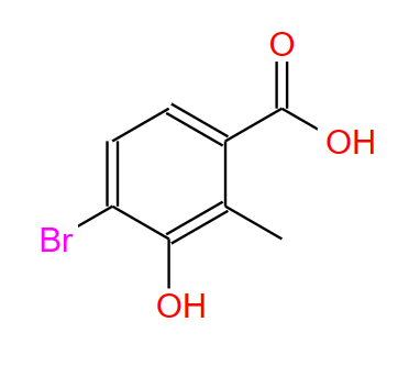 4-溴-3-羟基-2-甲基苯甲酸,Benzoic acid, 4-bromo-3-hydroxy-2-methyl-
