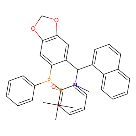 [S(R)]-N-[(R)-[6-(二苯基膦)苯并[d][1,3]-二氧戊環(huán)-5基]-1-萘基甲基]-N-甲基-2-叔丁基亞磺酰胺,[S(R)]-N-[(R)-[6-(Diphenylphosphino)benzo[d][1,3]dioxol-5-yl]-1-naphthalenylmethyl]-N,2-dimethyl-2-propanesulfinamide