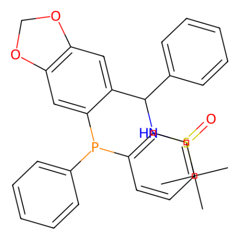 [S(R)]-N-[(R)-[6-(二苯基膦)苯并[d][1,3]-二氧戊环-5基]苯甲基]-2-叔丁基亚磺酰胺,[S(R)]-N-[(R)-[6-(Diphenylphosphino)benzo[d][1,3]dioxol-5-yl]phenylmethyl]-2-methyl-2-propanesulfinamide