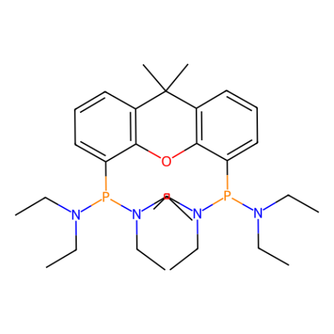 P,P′-(9,9-二甲基-9H-氧杂蒽-4,5-二基)双[N,N,N′,N′-四乙基-亚膦酸二酰胺],P,P′-(9,9-Dimethyl-9H-xanthene-4,5-diyl)bis[N,N,N′,N′-tetraethyl-phosphonous diamide]