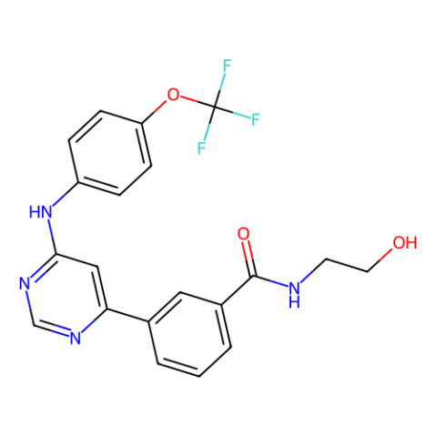 N-(2-羟基乙基)-3-[6-[[4-(三氟甲氧基)苯基]氨基]-4-嘧啶基]苯甲酰胺,N-(2-Hydroxyethyl)-3-(6-(4-(trifluoromethoxy)phenylamino)pyrimidin-4-yl)benzamide