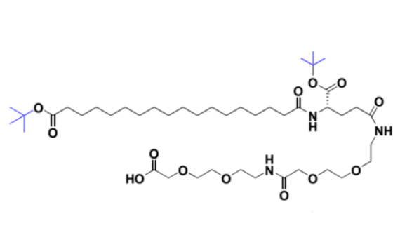 tBuO-Ste-Glu(AEEA-AEEA-OH)OtBu,S)-22-(Tert-butoxycarbonyl)-10,19,24-trioxo-3,6,12,15-tetraoxa-9,18,23-triazahentetracontane-1,41-dioic acid